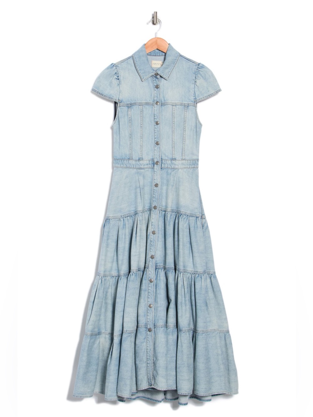 Patsy Tiered Denim Shirtdress - Picture 5 of 11